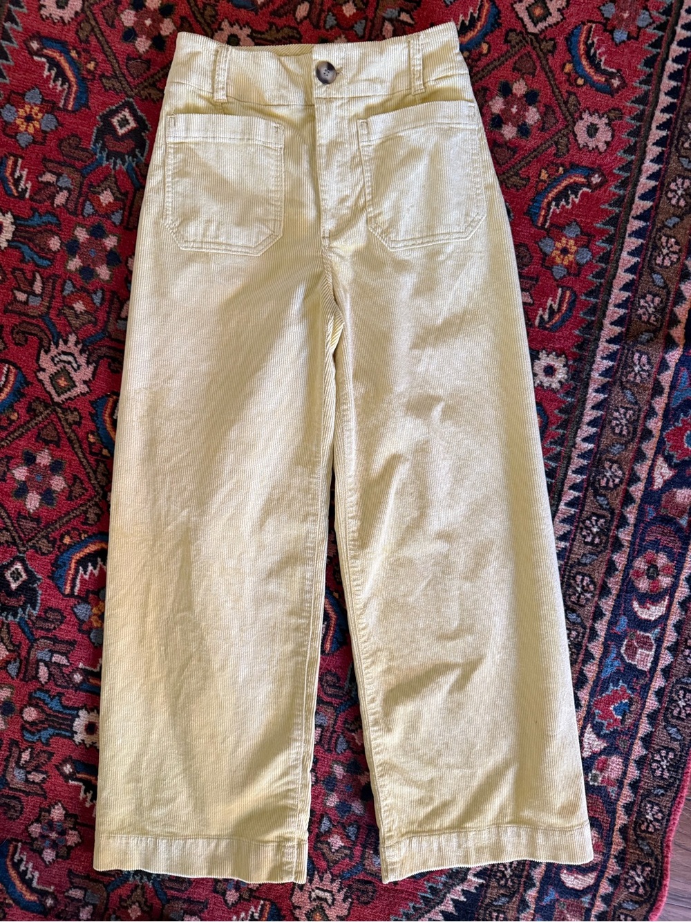 Anthropologie Maeve Colette Wide-Leg Butter Yellow Cords